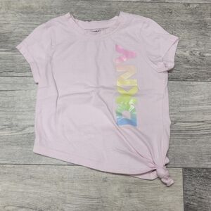 DKNY Sz 4T Light Pink Kids Tee with Multicolor Logo